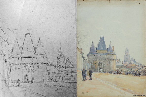 La porte Saint Julien à La Ferté-Bernard avec étude