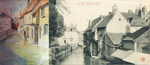 Le lavoir au bord de l'eau à La Ferté-Bernard