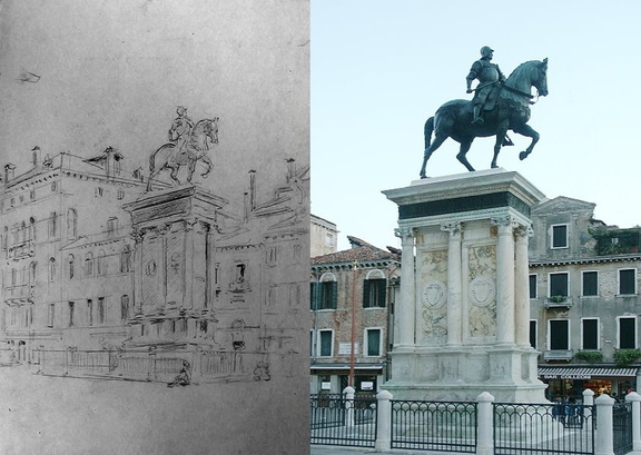 Statue de Bartolomeo Colleoni sur le campo dei Santi Giovanni e Paolo à Venise