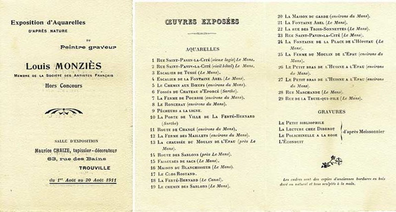 Exposition du 1 au 20/8 1911 à Trouville