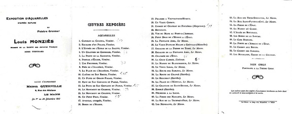 Exposition du 1er au 20/12 1912 au Mans