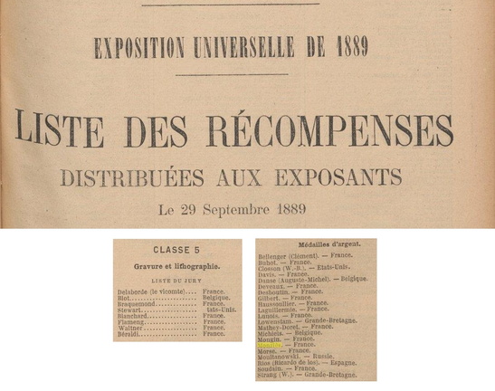 Journal Officiel - Récompenses Exposition Universelle de 1889