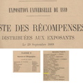 Journal Officiel - Récompenses Exposition Universelle de 1889