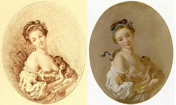 Fragonard - Jeune fille aux petits chiens