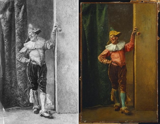 Meissonier - Polichinelle à la Rose