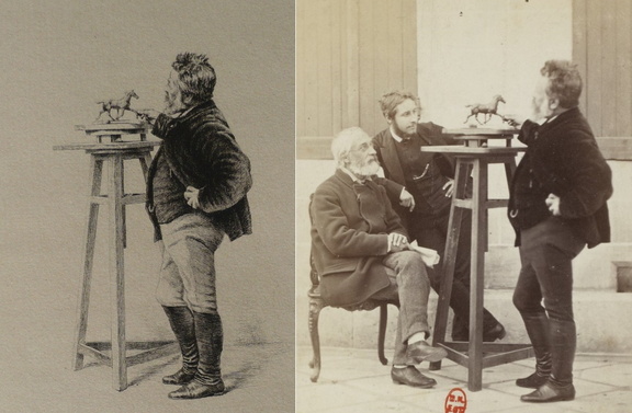 Meissonier modelant une maquette en cire
