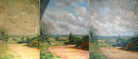 Chemin Serpentant avec étude à l'aquarelle