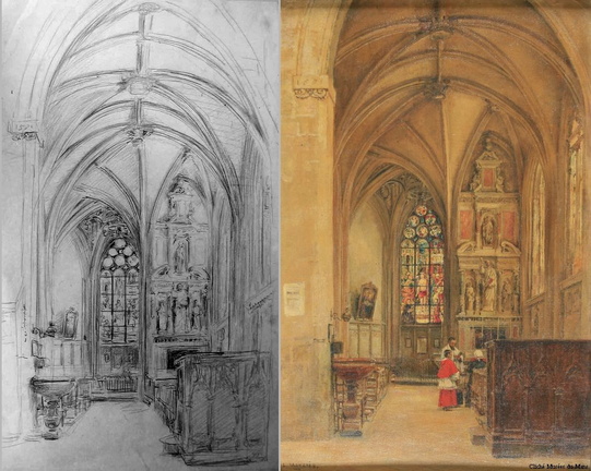 Intérieur de l'église Notre Dame de la Ferté-Bernard avec étude