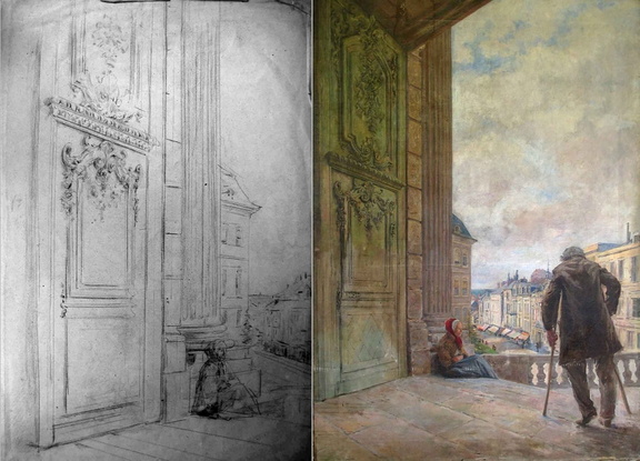 Porche de l'Église de la Visitation du Mans avec étude