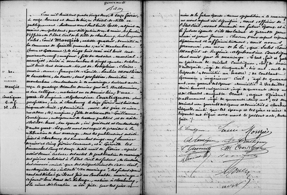 Acte de Mariage de Louis Monziès