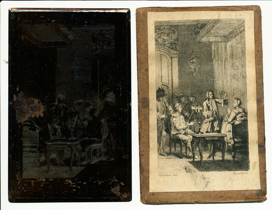 Plaque pour Manon Lescaut : Le vieux G. surprend le chevalier et Manon