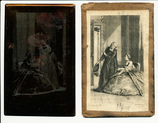 Plaque pour Manon Lescaut: Manon rend visite à son amant