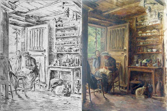 Couture sur le pas de la porte